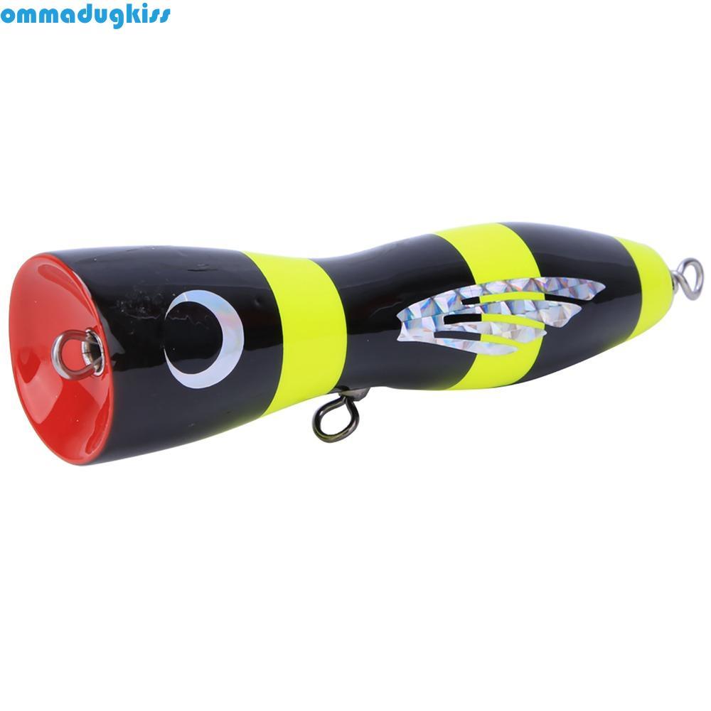 OMMAD Topwater Popper Mồi, Gỗ 16,5cm 65g Popper Mồi, Bền Cứng 3 Màu Nhân Tạo Popper Dụ Câu Cá Biển