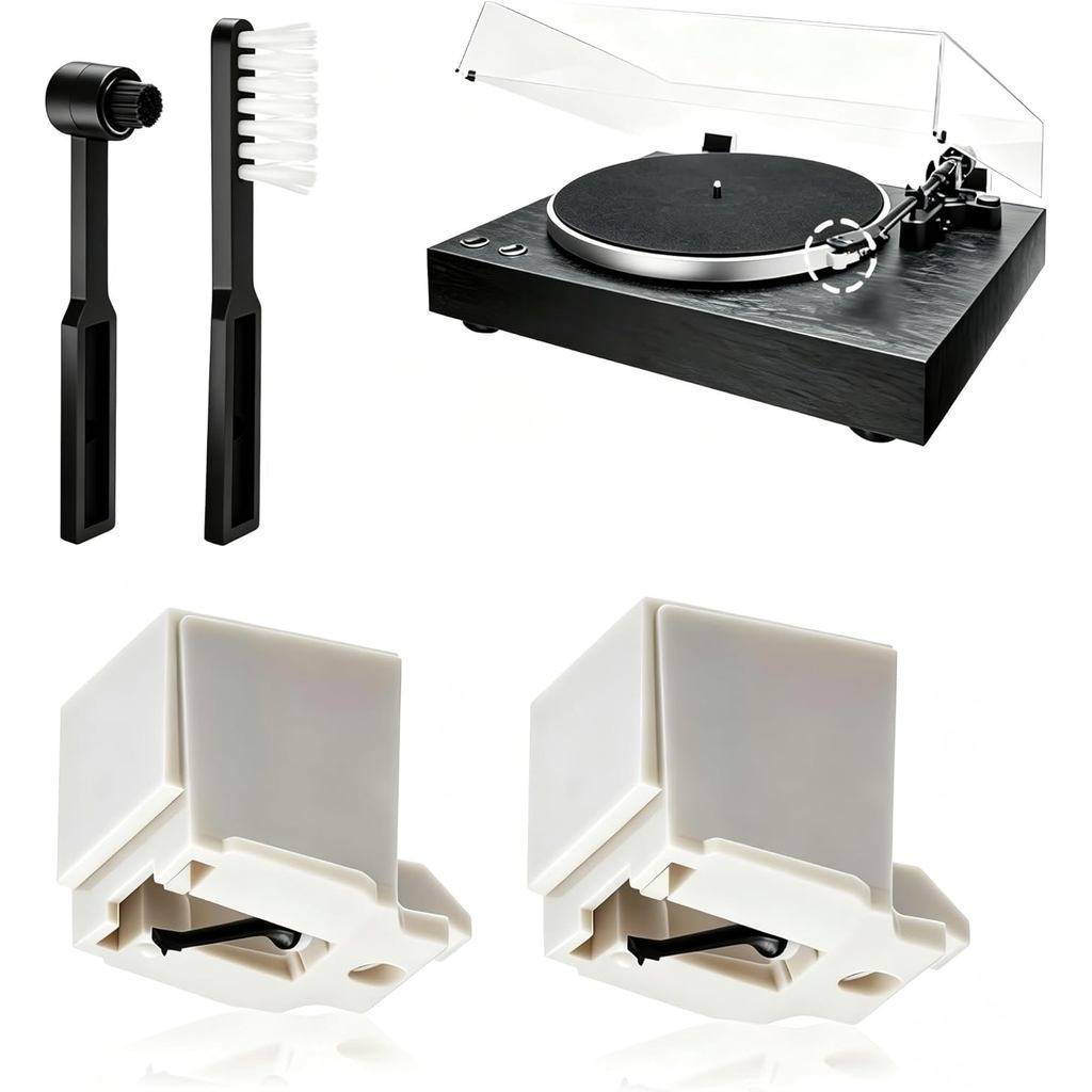 2 Gói kim cương ATN3600L Kim ghi âm, Kim thay thế Stylus với bàn chải, Tương thích với Audio-Technic
