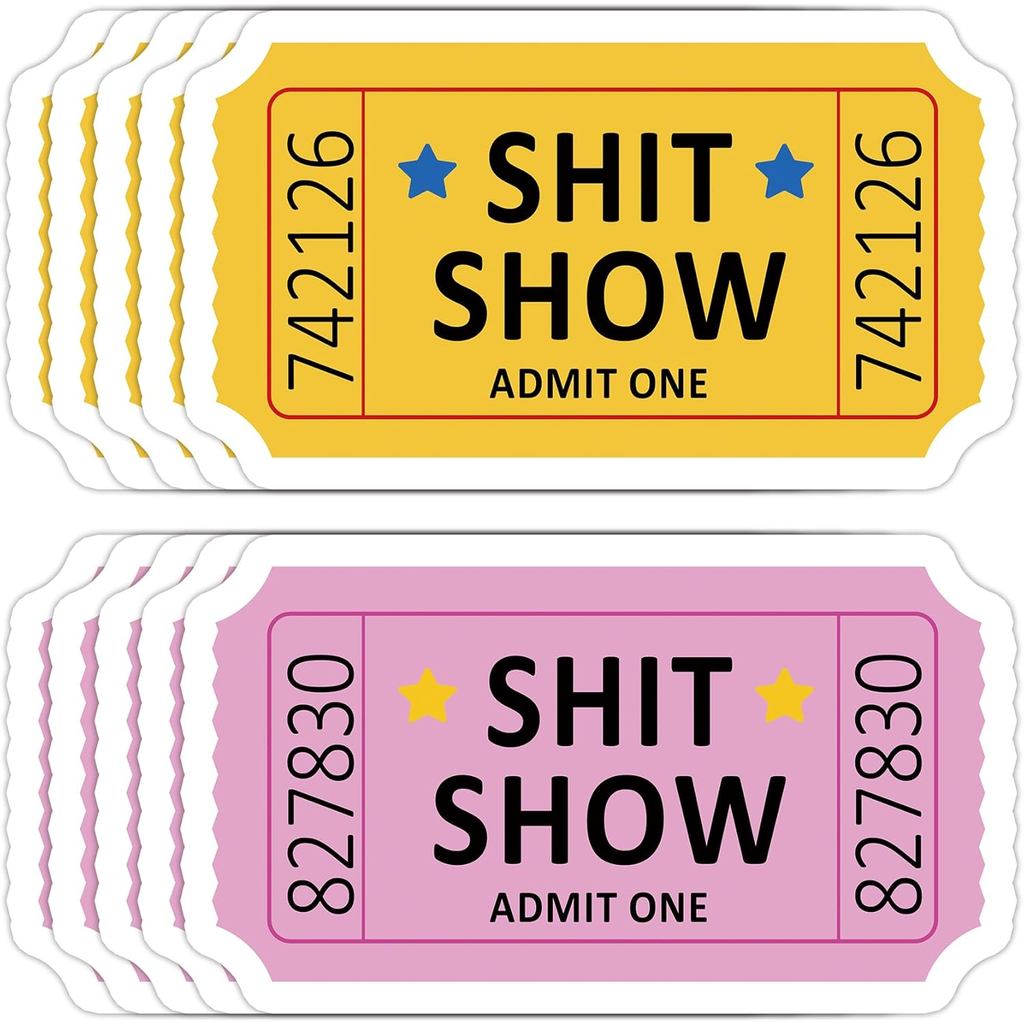 10 Miếng Dán Shit Show, 1.5 ” Shit Show Vé Vinyl Sticker, Thừa Nhận Một Miếng Dán Vinyl (A)