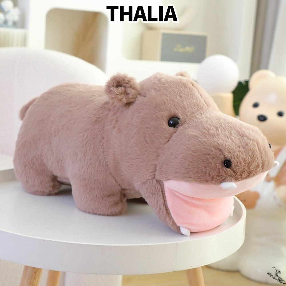 THHALIA‌ Thú nhồi bông, Đồ chơi nhồi bông hoạt hình miệng to, Moodeng Baby Hippo Trang trí nội thất 