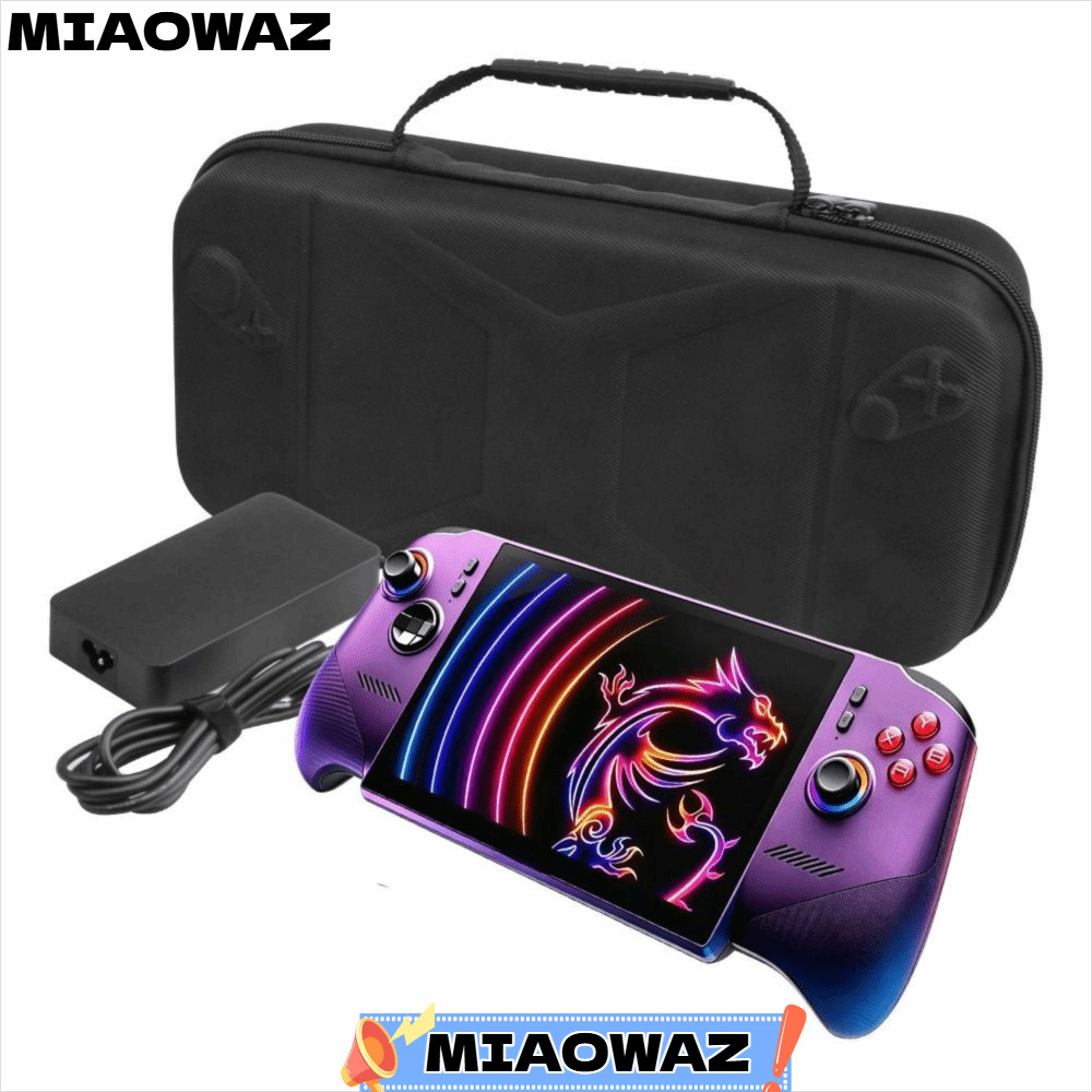 MIAOWAZ Mang theo, Túi đựng EVA chống sốc, Vỏ bảo vệ di động chống nước cho máy chơi Game MSI Claw 8
