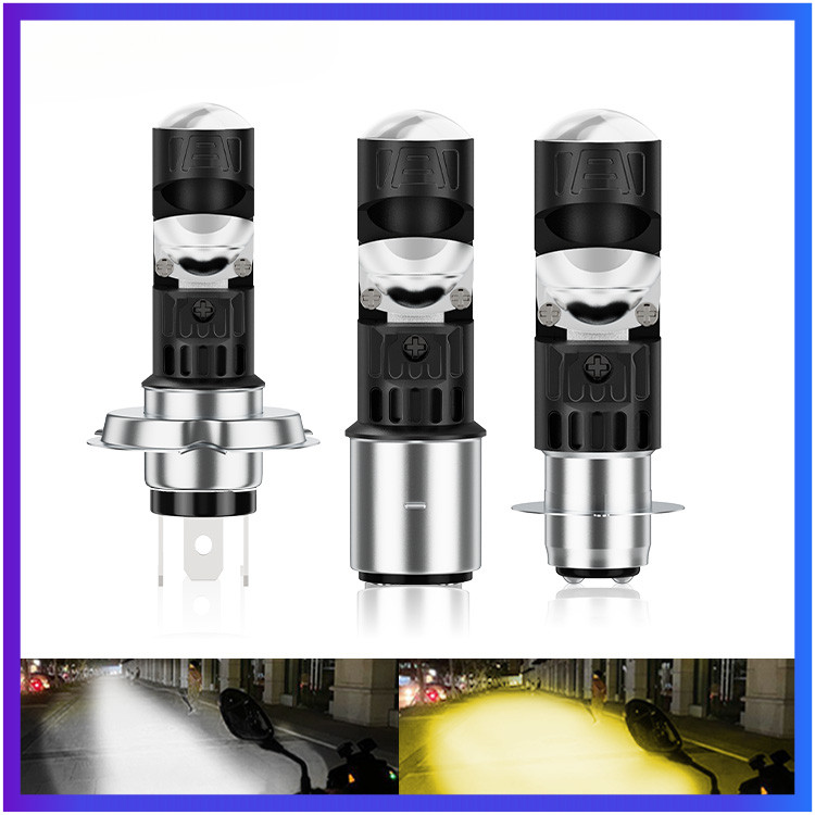 1 Đèn Pha Xe Máy led T19 H6 P15D H4 BA20D H6M 6000K Đèn DRL Siêu Sáng Cho Xe Máy