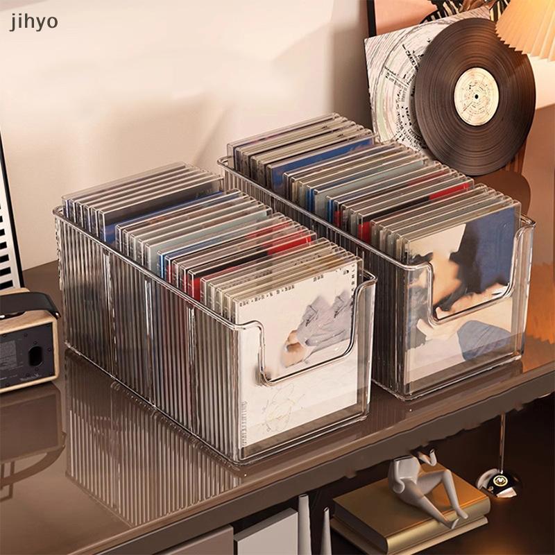 [jihyo] Máy tính để bàn CD & Vinyl Record Storage Ra - Hộp đựng Album hiển thị băng từ tính