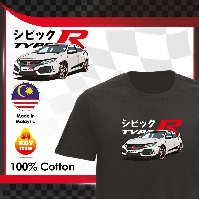 2026 Mp X Honda Civic Type R Fk8 Mugen Jdm Motorsports Áo thun cổ tròn 100% Baju Lelaki D-7