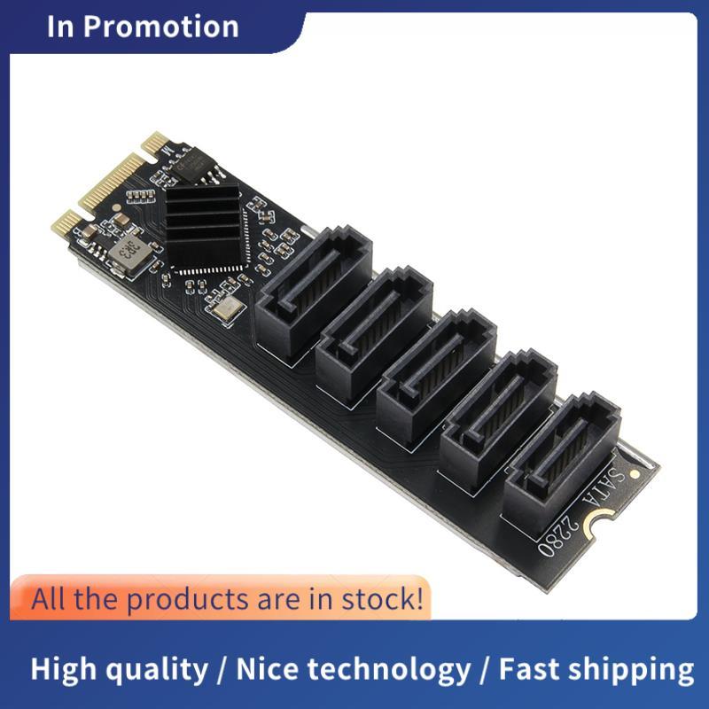 M. Bộ chuyển đổi 2 NGFF B-KEY sang SATA Chức năng nhân M. 2 đến 5 cổng SATA3 Thẻ mở rộng SSD 6Gbps C