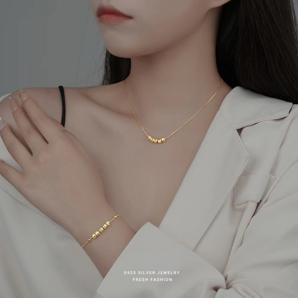 Preferred#Five Blessings Charm Bead Bracelet for Women ins Niche minimalist light luxury high-end pe