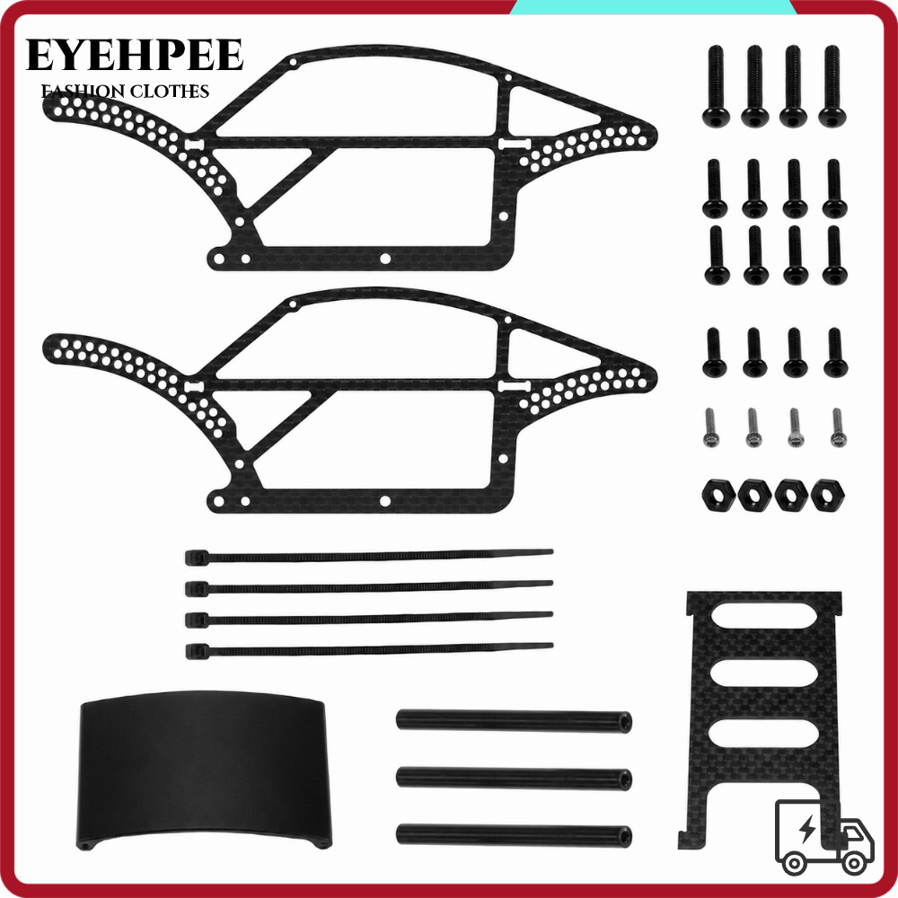 Khung gầm bằng sợi Carbon EYEHPEE, Phụ kiện RC Bộ khung gầm RC nhẹ, Khung xe leo núi RC tỷ lệ 1 / 18