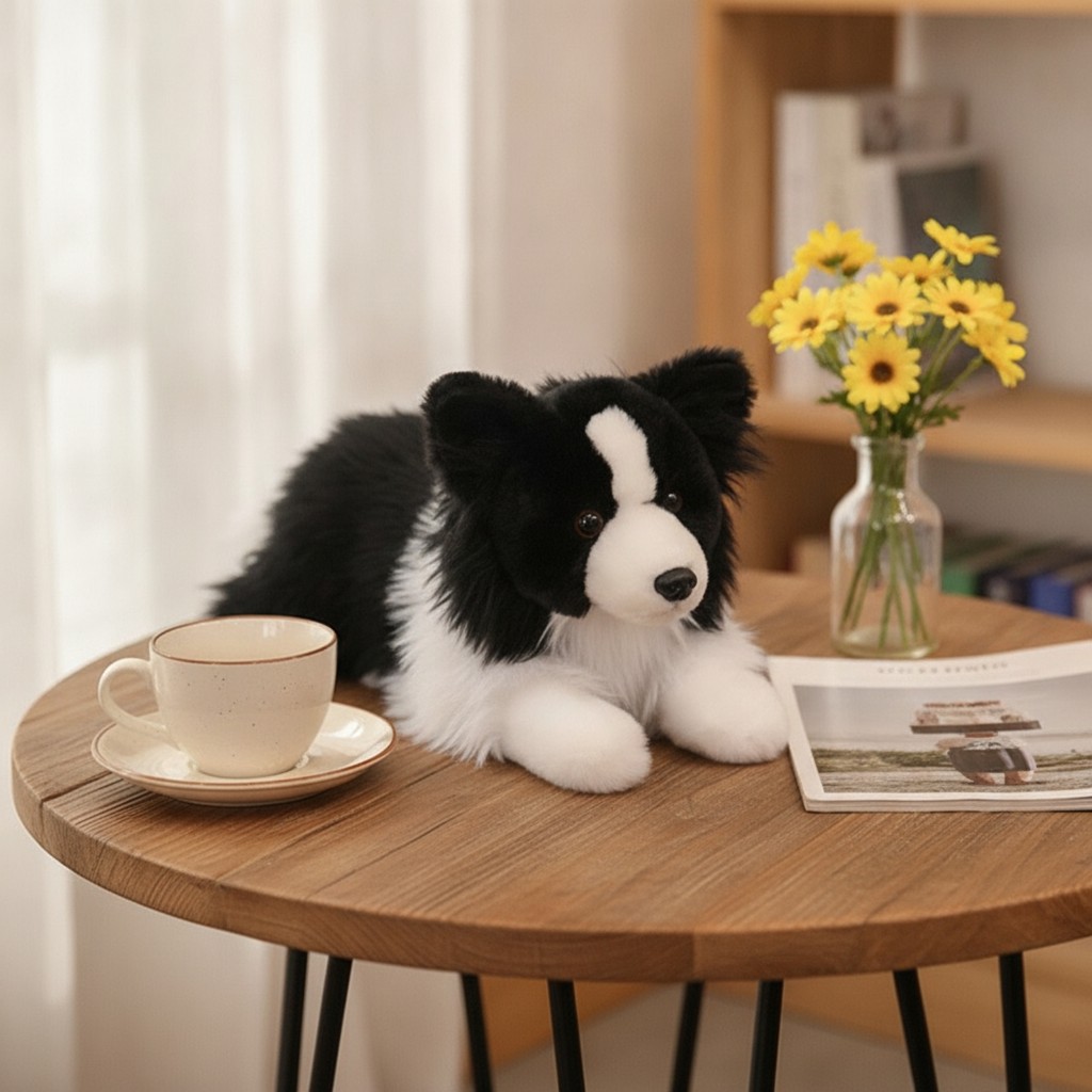 Border Collie Thú Nhồi Bông Chó Viền Mềm Collie Thú Nhồi Bông Chó Nhồi Bông Với Thú Nhồi Bông Đuôi C