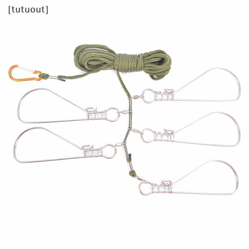 [tutuout] Fishing Lo Bule Fishing Snaps Chain Stringer With Float Live Fish Lo Belt VN