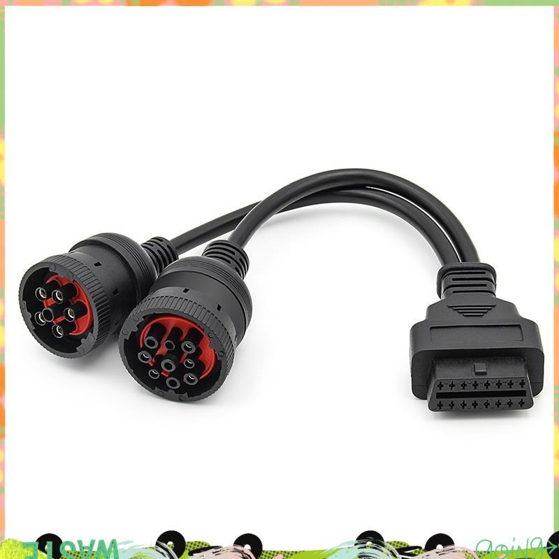 Xe Tải Y Cáp OBD2 16Pin Nữ Đến J1708 6Pin / J1939 9Pin Cáp OBDII Y Cáp Chuyển Đổi Chẩn Đoán Cáp