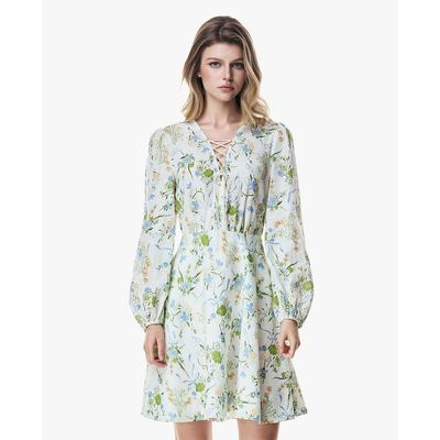 GIGI - Đầm mini cổ V đan dây tay phồng in hoa_G2107D262136-19