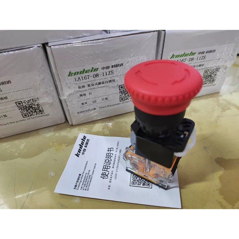 Konaida Kndele Kndele Tự Khóa LA167-D8-11ZS Dừng Khẩn Cấp Nút Nhấn Công Tắc Dừng Khẩn Cấp LA38-11ZS