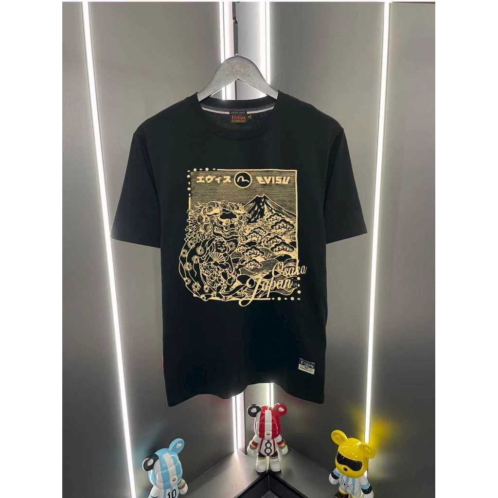 Áo thun Evisu / Áo thun Evisu in hình ngắn tay nam nữ Áo thun cao cấp Áo thun cổ tròn Áo thun đáy áo
