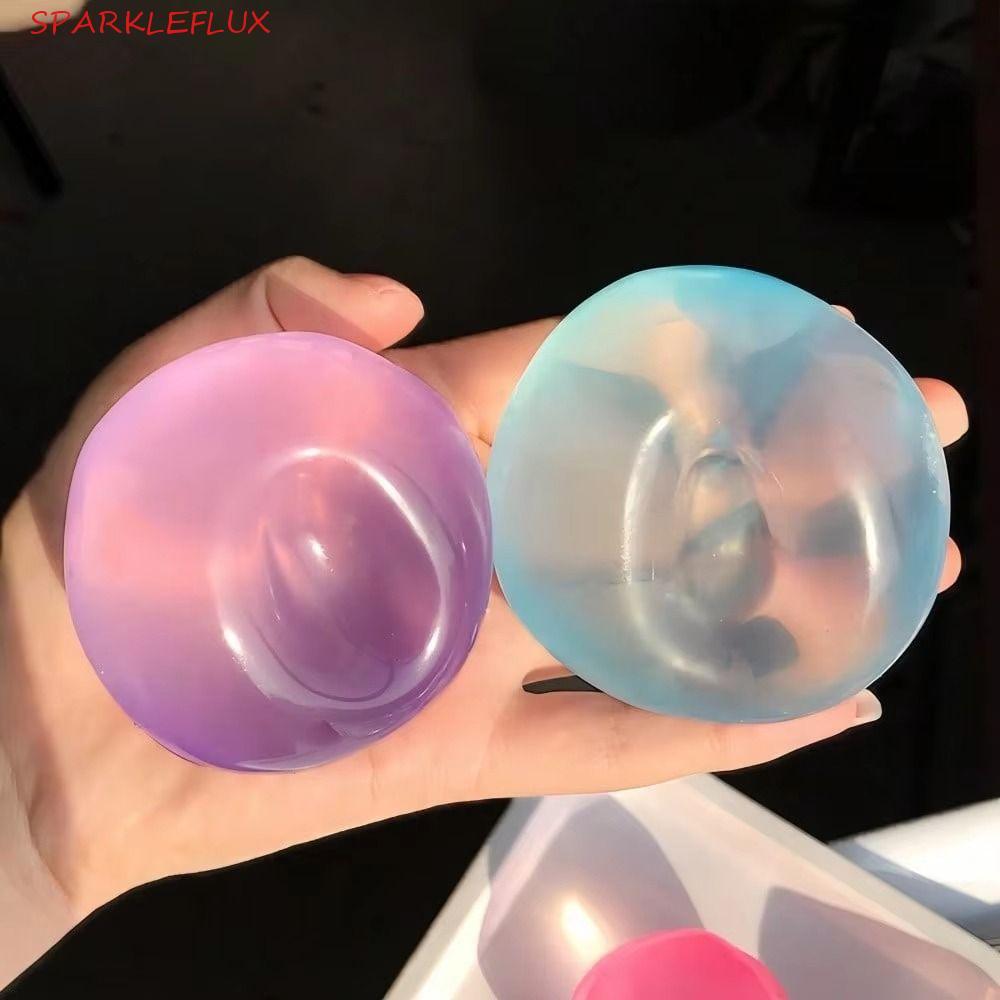SPARKLEFLUX Dầu dừa Squishy Ball, Đồ chơi bóp nhanh bóng xanh tăng chậm, Đồ chơi nhào trong suốt Jel