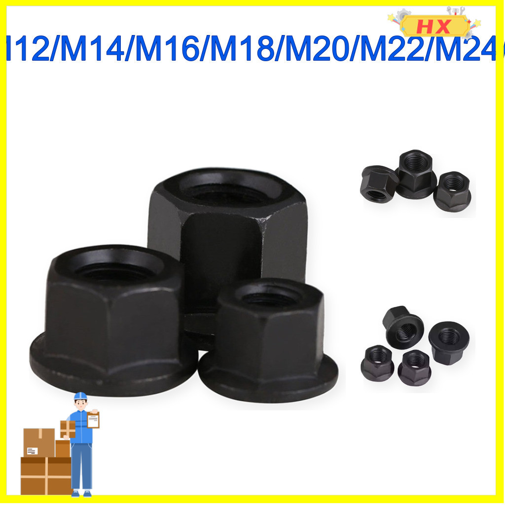 M8-M30 Đai ốc liền long đền /Tán liền long đền Tán Hở thép đen [LBG-2]