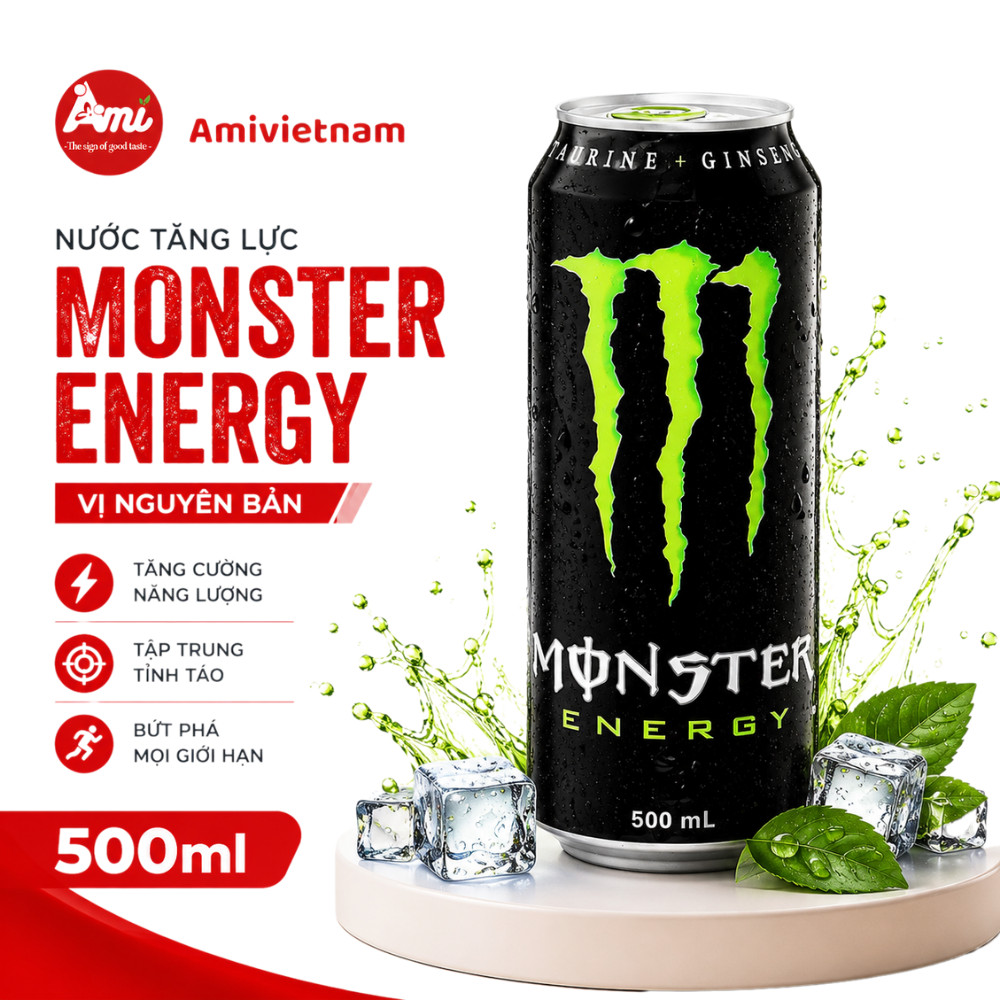 Monster Energy Original 500ml – Nước Tăng Lực Monster Vị Nguyên Bản Sảng Khoái