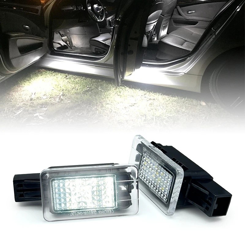 FZ 2 Chiếc Dành Cho Volvo V40 V60 S60 S80 XC40 XC60 XC90 Đèn LED Trắng Cửa Lịch Sự Footwell Ánh Sáng