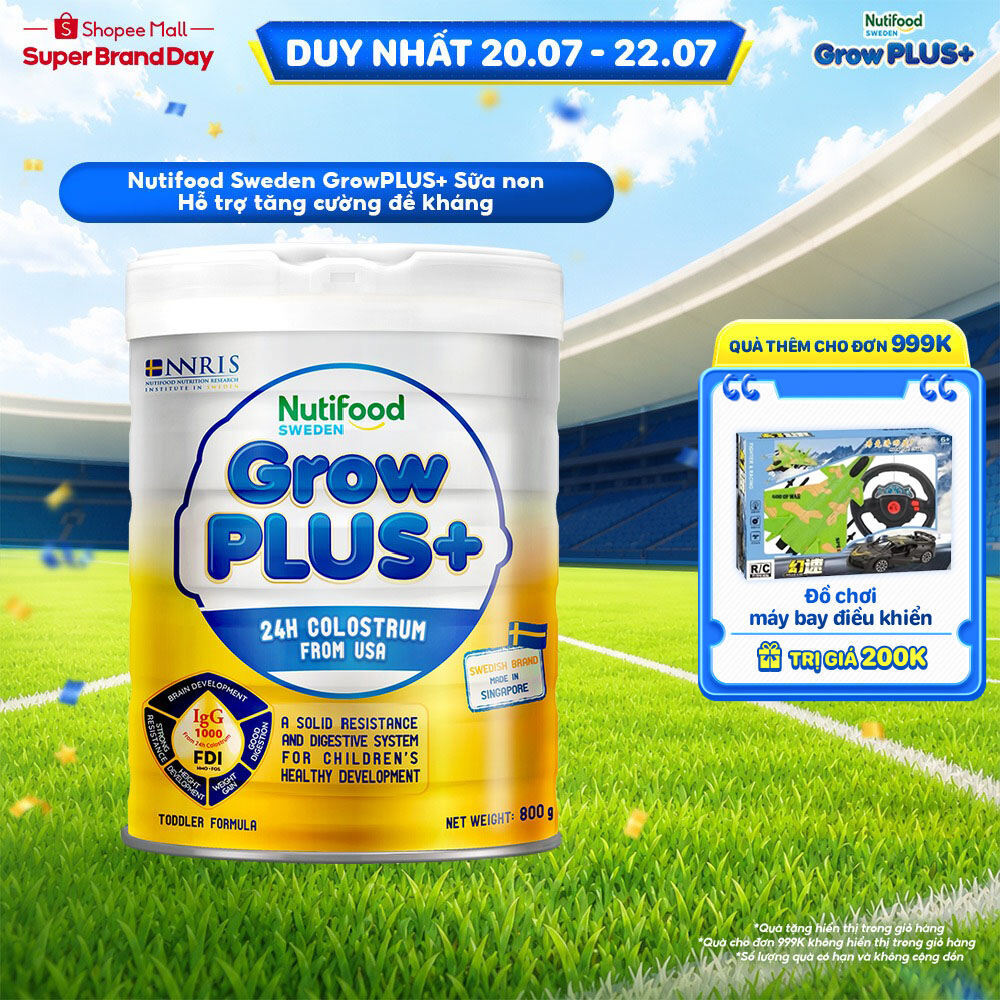 Sữa non GrowPLUS+ (vàng) trên 1 tuổi Singapore tăng cường hệ miễn dịch và hấp thu chất dinh dưỡng (L