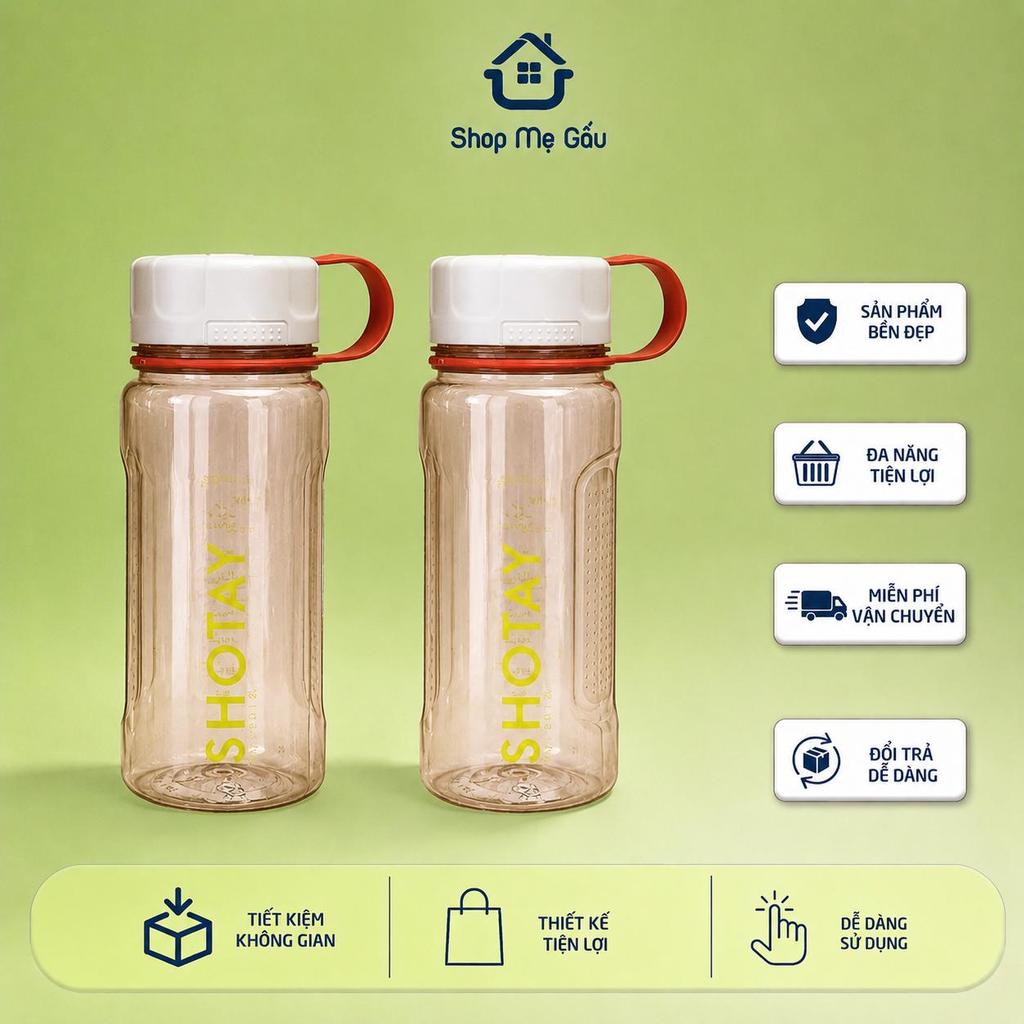 Bình nước thể thao SHOTAY nhựa Tritan 650ml ABF610N