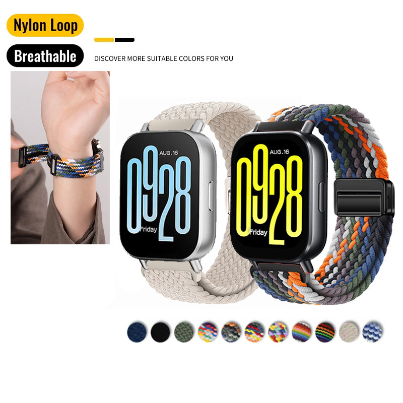 Dây đeo Nylon dệt từ tính 22mm cho dây đeo cổ tay Xiaomi Redmi Watch 5 Active / 5 Lite