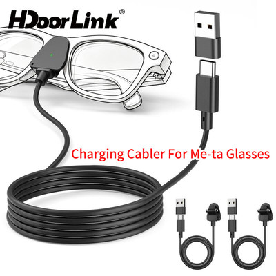Cáp Sạc HdoorLink Cho Me-ta Kính USB A & Type C Cổng Kết Nối Sạc Cho Way-farer Sky-ler Head-liner Oakley HSTN Scir-ber Opo-tics Kính Thông Minh