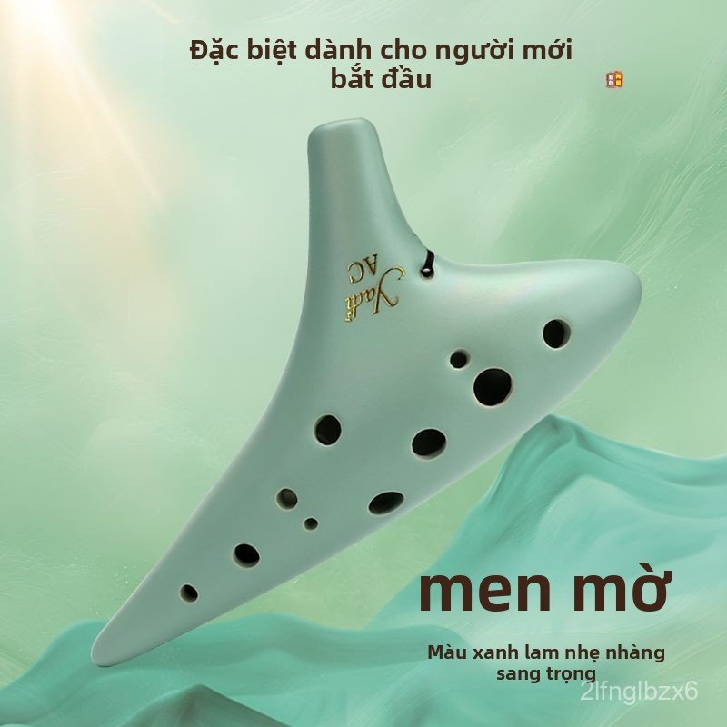 Sáo Ocarina 12 lỗ tone AC men mờ chuyên nghiệp cho học sinh người mới bắt đầu âm chuẩn dễ thổi