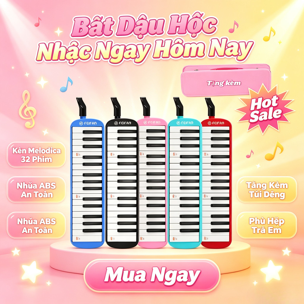 Kèn melodica 32 phím, Kèn melodion, Kèn pianica 32 phím, Kèn thổi hơi cho bé cảm thụ âm nhạc