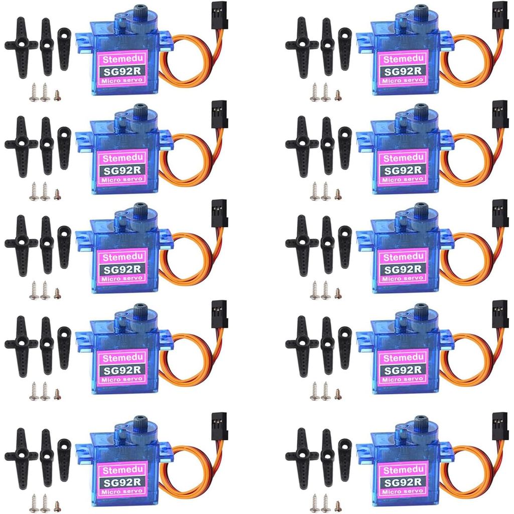 10 chiếc SG92R 9G Bộ động cơ servo tương tự Micro servo, servo Mini Xoay liên tục 360 độ cho dự án A