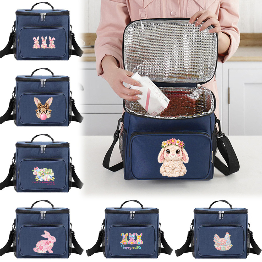 Lunch Bag Wear Resistant Oxford Cooler Bag Adjustable Strap Family Outdoor Picnic Meal Bag YarnEst s