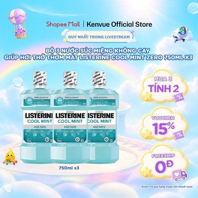 [MUA 3 TÍNH TIỀN 2] Combo 3 Chai Nước Súc Miệng Listerine 750ml/chai