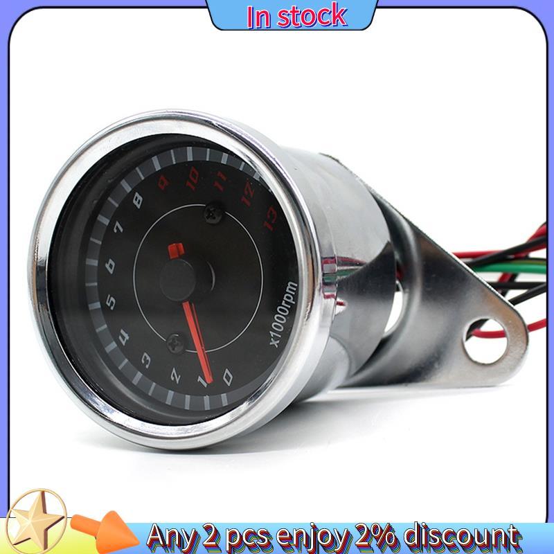 Còn hàng-DC 12V Analog Tachometer 1000RPM cho xe máy có đèn nền LED xanh Tacho RPM Gauge