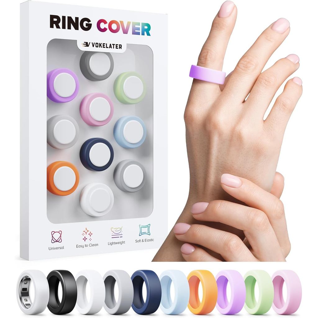 10 Gói Vỏ Nhẫn Silicon Tương Thích Với Oura Ring Gen 4 & Ring 3 Horizon / Heritage, Bảo Vệ Mỏng Vòng