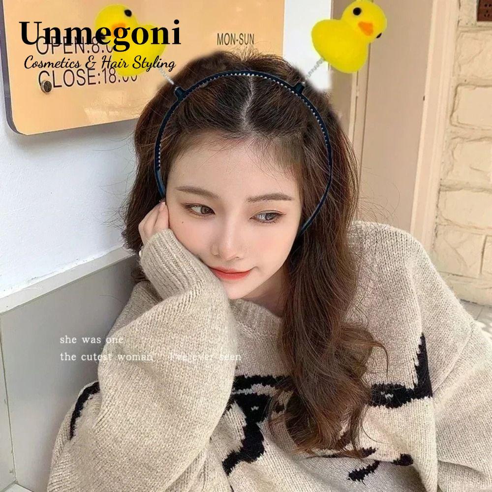 UNMEGONI Mũ, Băng đô trang điểm rửa mặt, Mũ đội đầu thể thao Yoga Little Yellow Duck Hairband Nữ Lad