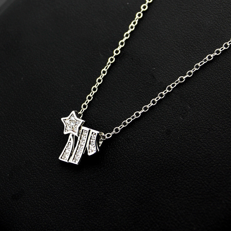 5HGZ Necklace with rhinestone letters, diamond meteor, women's comet with full rhinestones c