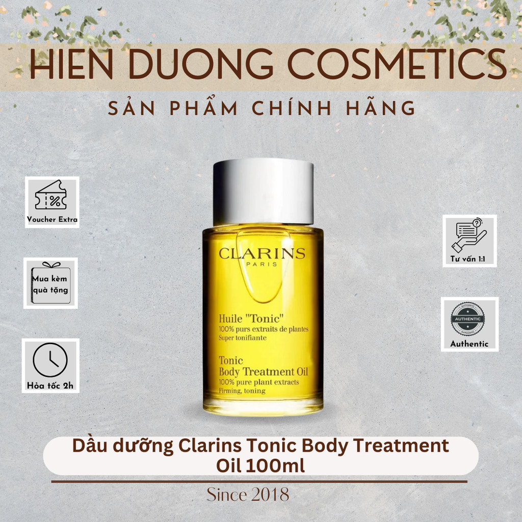 [Hàng Công Ty] Dầu dưỡng Clarins Tonic Body Treatment Oil 100ml giúp da mịn màng, săn chắc, ngăn ngừ