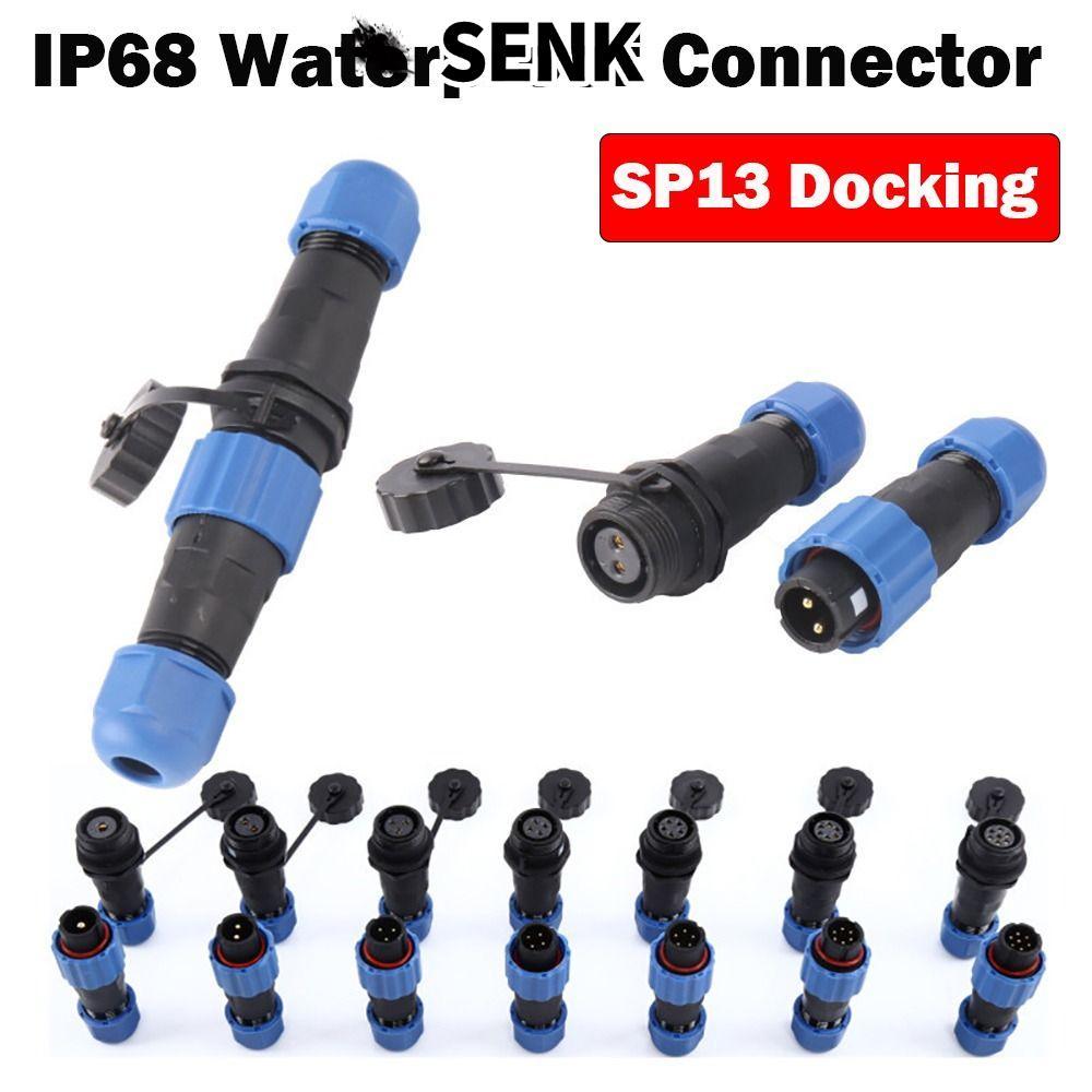Đầu nối chống nước SENK, Đầu nối cáp SP13 chống nước IP68, Vít uốn Docking Connector Ổ cắm cắm điện