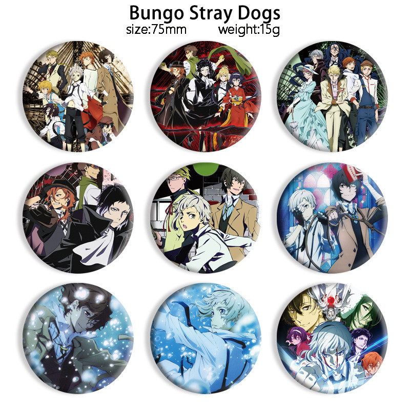 Bungou Stray Dog Bar Tinplate Huy hiệu Hàng hóa hai chiều Huy hiệu Laser tròn Quà tặng học sinh, -20