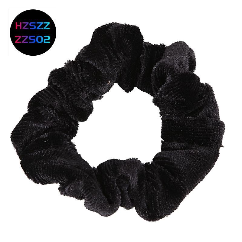 10 Gói Màu Đen Nhung Scrunchie Tóc Co Giãn Tóc Bobbles Tóc