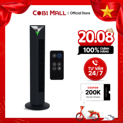 Quạt Tháp Plasma 36 Inch Lọc Không Khí, Gió 3D, Điều Khiển Từ Xa – Cobi Home