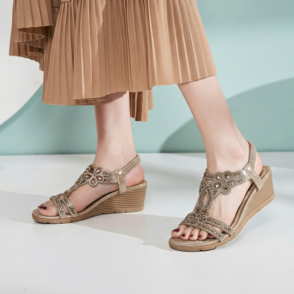 Giày Sandal Nữ Nêm Thời Trang Bohemian