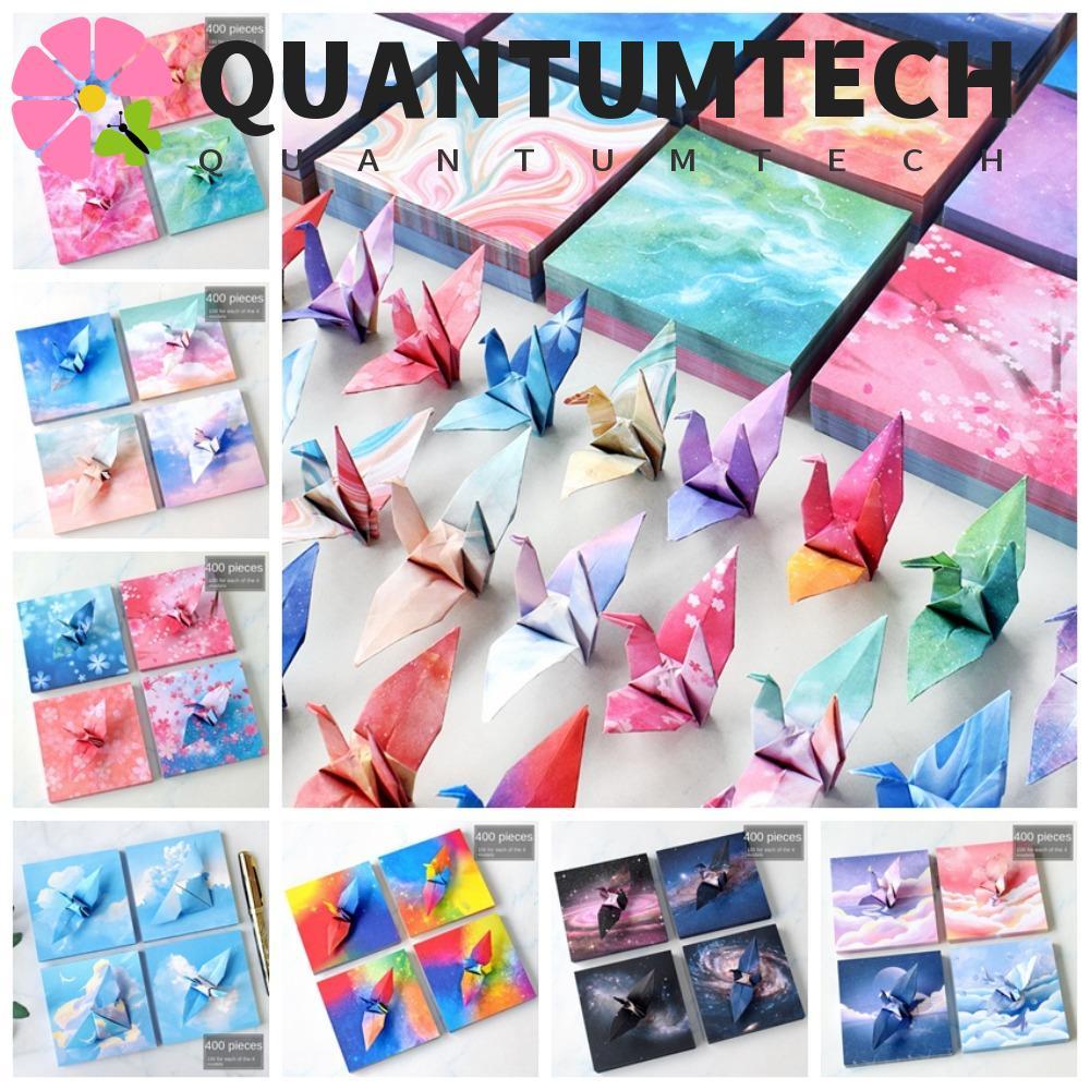 QUANTUMTECH 400 Chiếc Giấy Origami Bầu Trời Đầy Sao, Chất Liệu Nghệ Thuật Thêu Sò Giấy Gấp Nhiều Màu