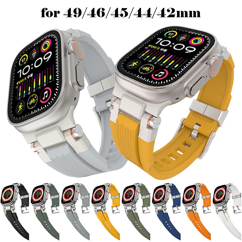 Dây đeo silicon Dây đeo cao su Vòng tay cho Apple Watch IWatch Ultra / SE 3 2 Series 12 11 10 9 8 7 