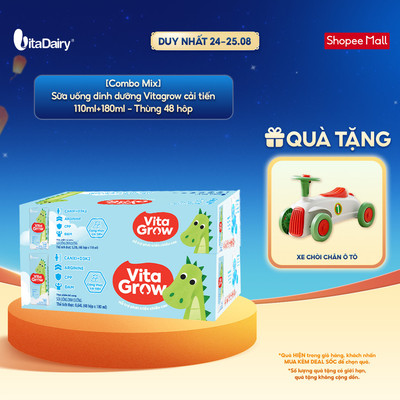 [COMBO 2 THÙNG 110ml+180ml] Sữa uống dinh dưỡng Vitagrow cải tiến - Bổ sung năng lượng, Thơm ngon dễ uống