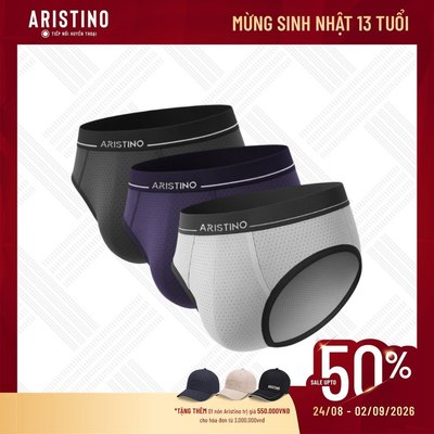 Quần lót nam Briefs Aristino Polyamide Cạp chun cao cấp, Thông hơi ABF003EXP01