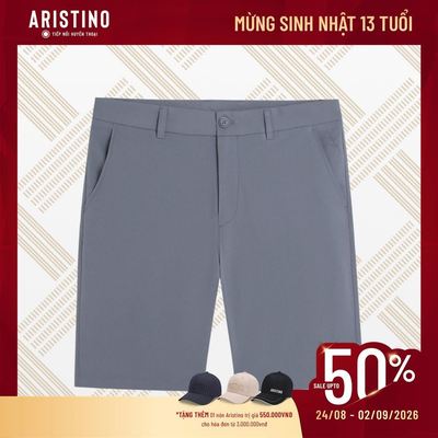 Quần Short Kaki Nam Aristino Regular Fit Thấm hút mồ hôi co giãn ASO088AS2