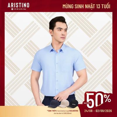 Áo Sơ Mi Ngắn Tay Nam Aristino Regular Fit suông rộng  ASS037AS2