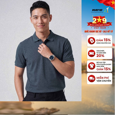 Áo phông nam cộc tay May 10 mã 140126006LV Ghi