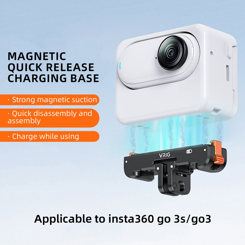 Giá đỡ tấm tháo nhanh VRIG có cổng sạc cho Insta360 GO 3 1 / 4 "Giá đỡ chân máy có ren & 2 cánh cho 