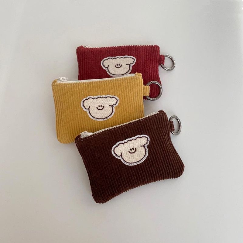 [] day Korea Rescue Stray Animal Corduroy Coin Purse Cat Dog Pattern Random 2026.8.30