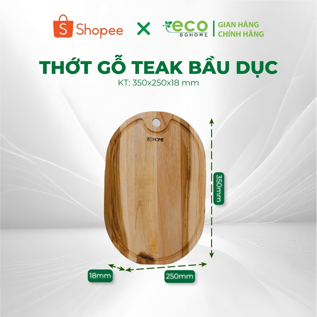 ✨ Thớt Gỗ TEAK Hình Bầu Dục Cắt Thái Không Mùn, Hạn Chế Ẩm Mốc, An Toàn Thực Phẩm TH ECO BGHOME